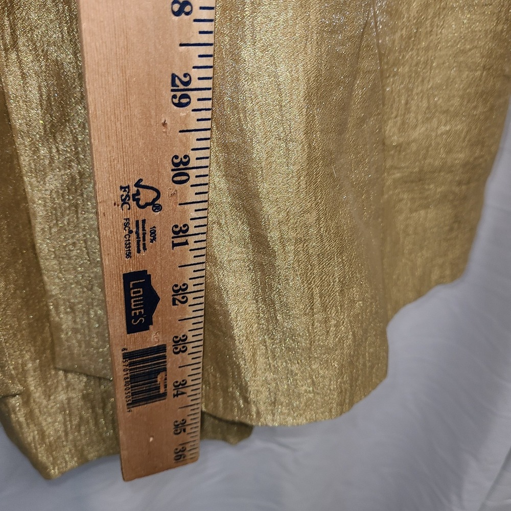 Context Dress & Overcoat 1960s Inspired Metallic Gold Size 8 Empire Waist - Picture 12 of 14